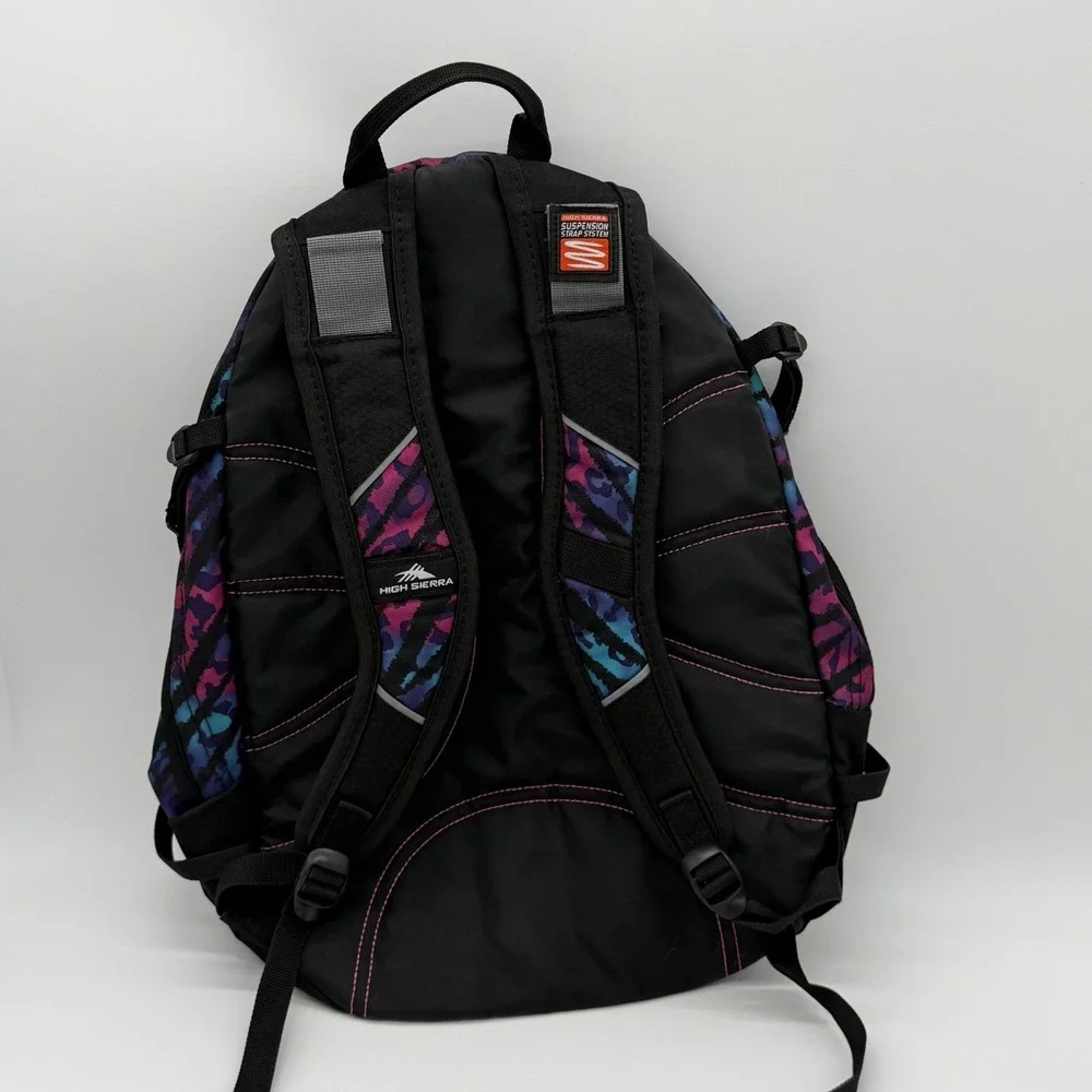 High Sierra Fatboy Backpack Pink Purple Teal School Bag Suspension Strap 19.5